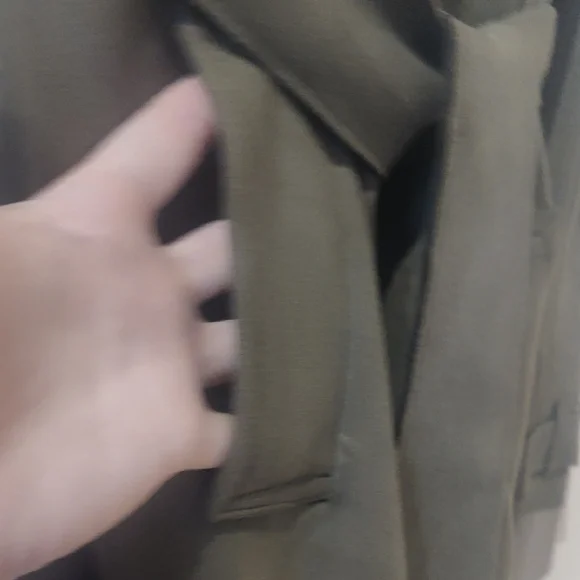 Olive Green Women's Trench Coat - Picture 3 of 10